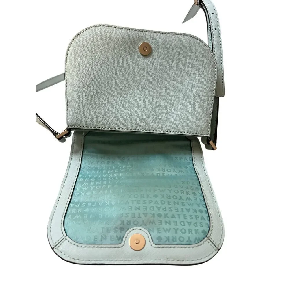 Kate Spade Newbury Lane Carsen In Grace Blue Saffiano Leather Crossbody Bag